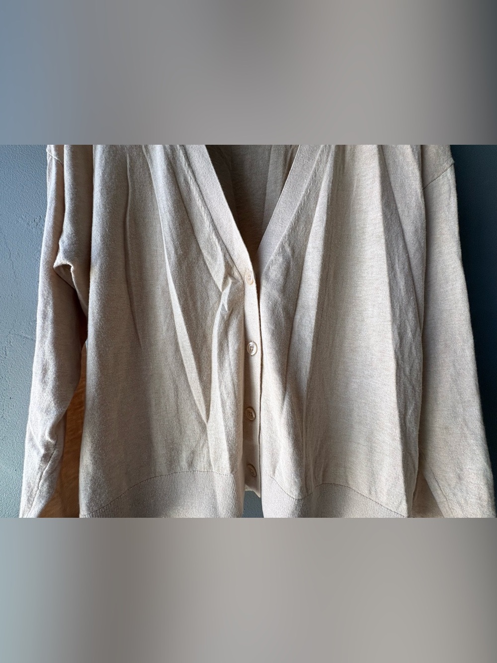 Quince Cream Cardigan ~ Size XL - Picture 4 of 12